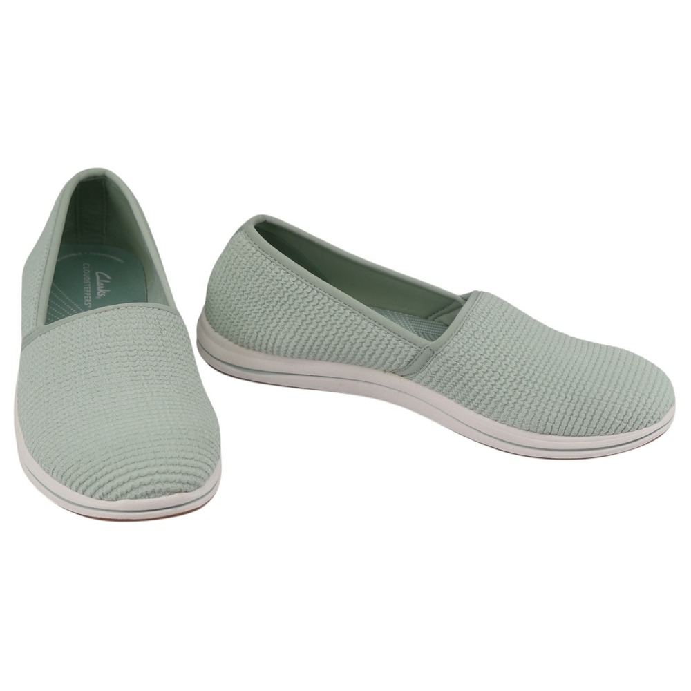 Clarks Cloudsteppers Breeze Stretch Mint Knit Slip-On Flat Casual Womens Size 8